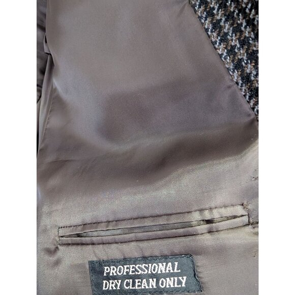 Hardy Aimes Mens Wool Houndstooth Blazer Size 42R - Picture 7 of 9